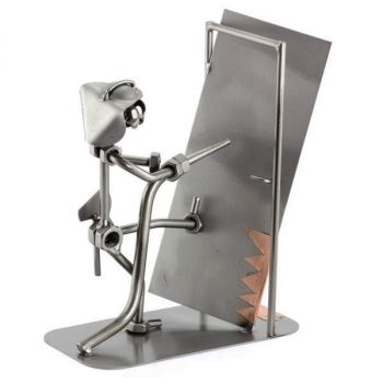 FEUERWEHRMANN MIT VISITENKARTEN-HALTER