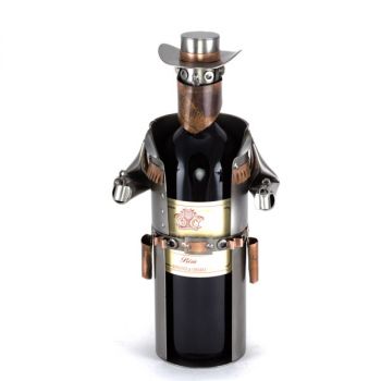 WEINFLASCHENHALTER COWBOY MIT 2 PISTOLEN