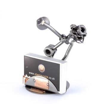 DISKUSWERFER MIT VISITENKARTEN-HALTER