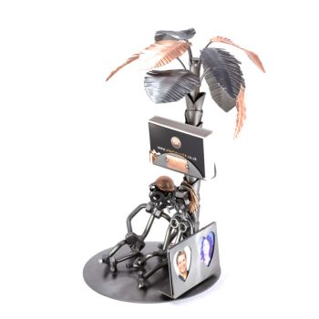 PALMENPAAR MIT BILDERRAHMEN VISITENKARTEN-HALTER