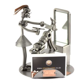 HUNDEFRISEUR MIT VISITENKARTEN-HALTER 