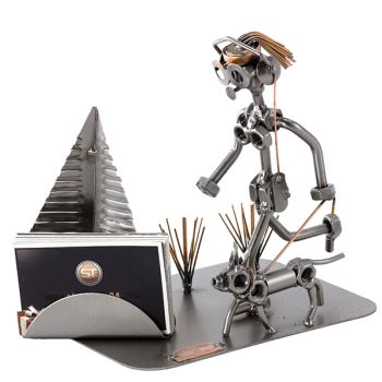 JOGGER MIT HUND MIT VISITENKARTEN-HALTER