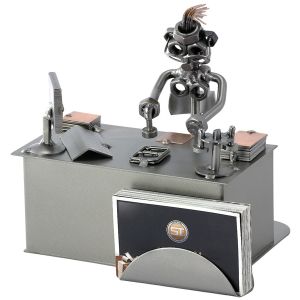 BEAMTER MIT VISITENKARTEN-HALTER